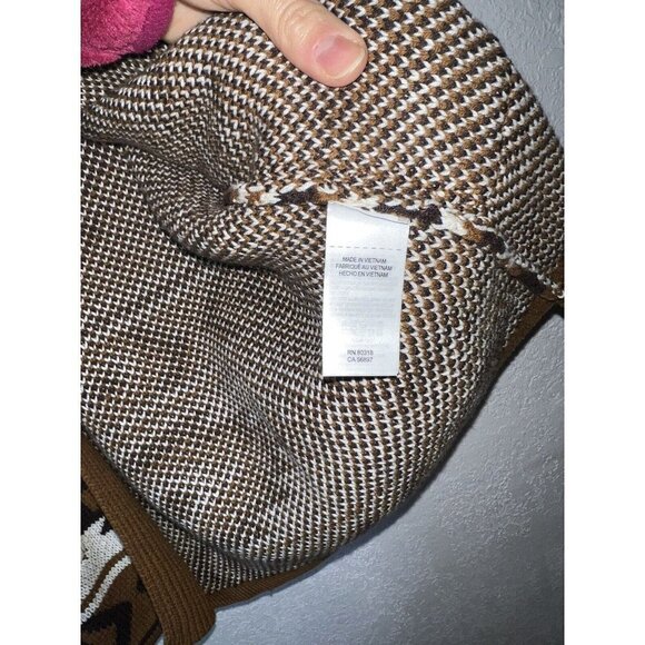 Nwt $89 Lucky Brand Aztec Pockets Sweater Cardigan Small Southwestern D1 - Picture 5 of 6